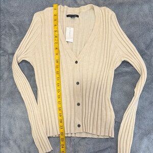 American Eagle Outfitters Women’s Cream Button-Up Cardigan - Size Large